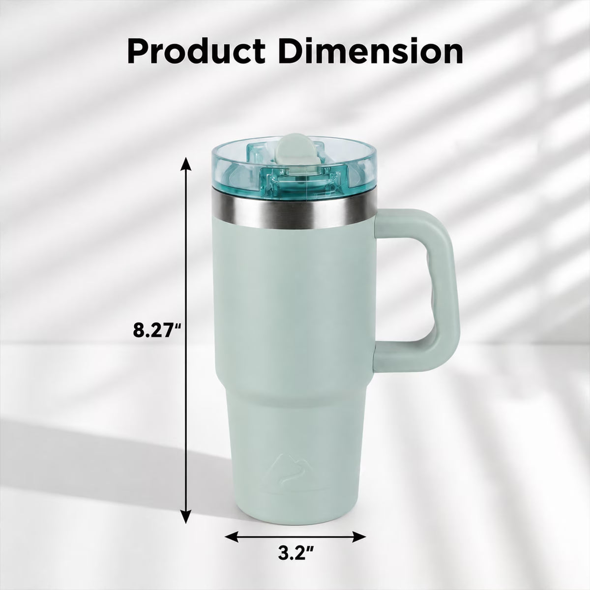 18oz Insulated Stainless Steel Travel Tumbler with Handle and Flip Straw Lid