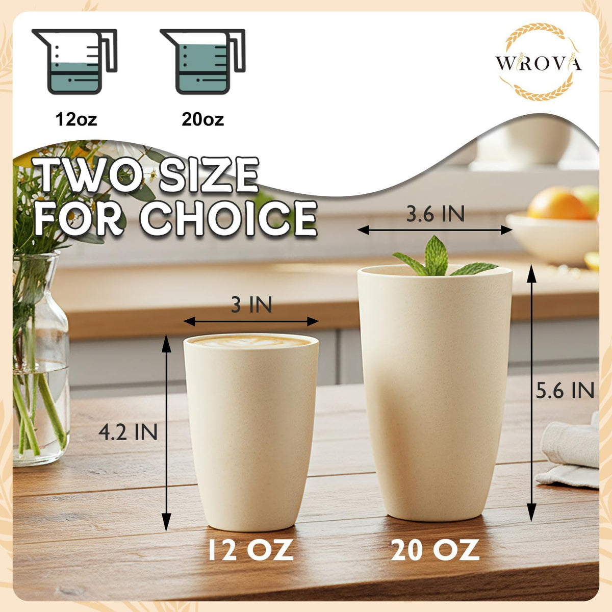 Wheat Straw Cups 6 PCS Good Alternative to Plastic Reusable CupsWheat Straw Cups 6 PCS Good Alternative to Plastic Reusable Cups